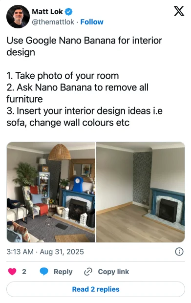 Nano Banana can remove cluter of my room