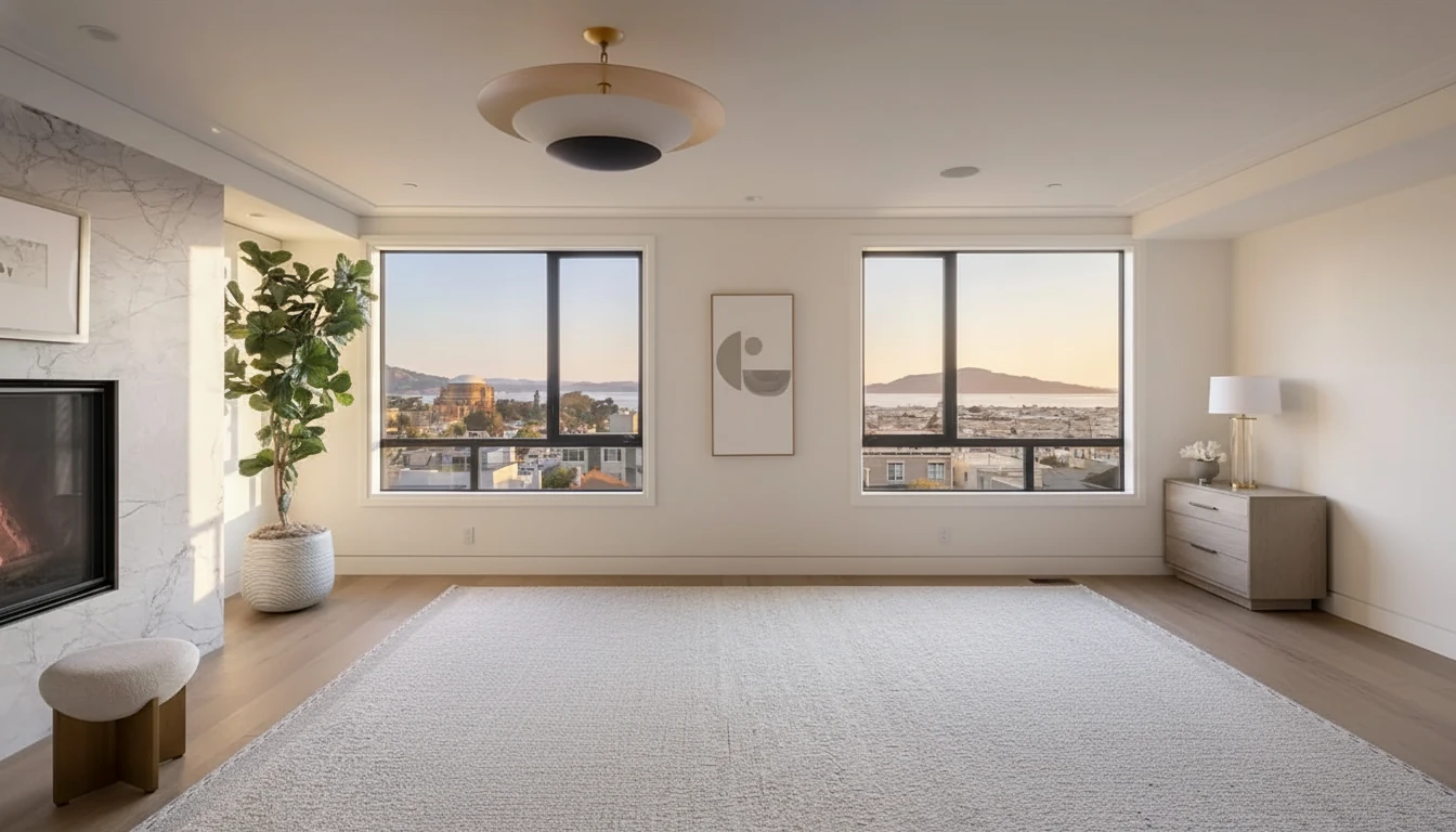 Empty room before virtual staging