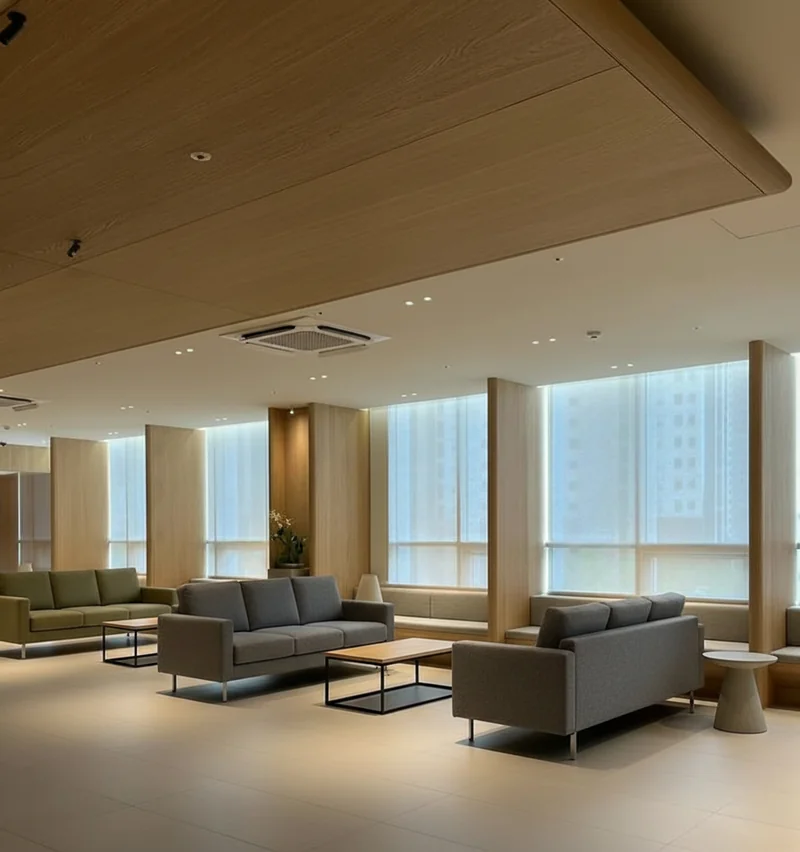 Add contemporary sofa along the space