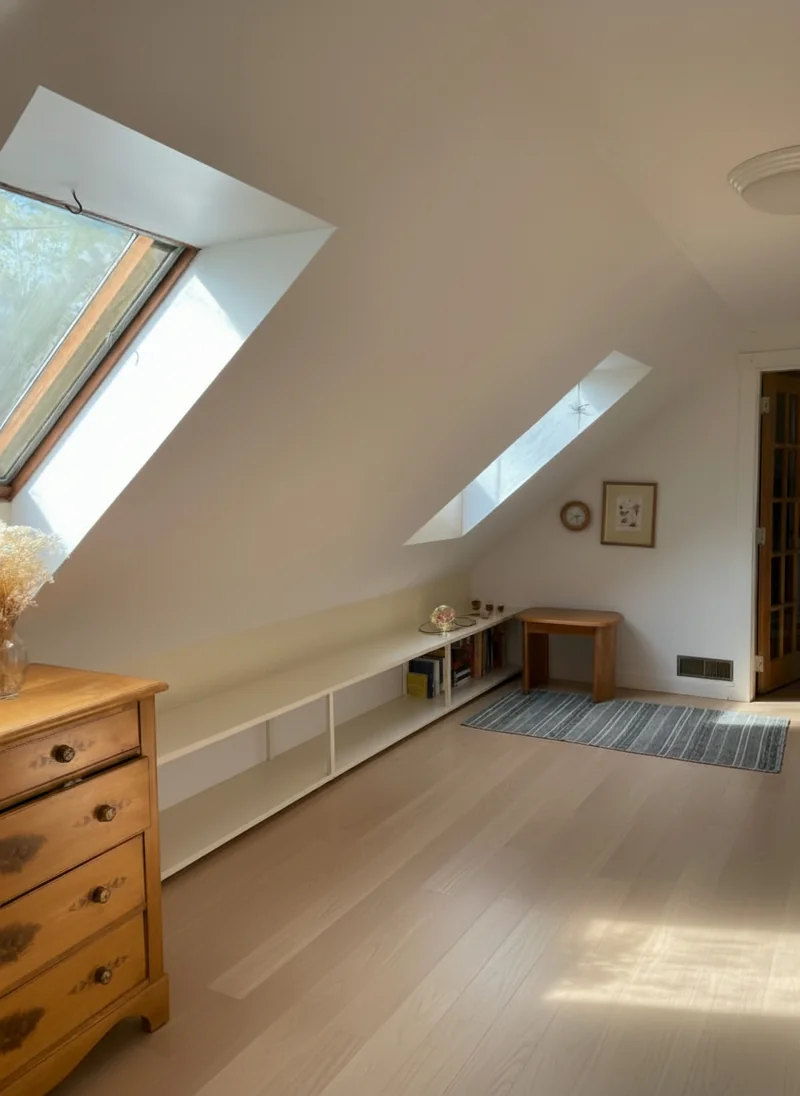 Remove the personal items on and low shelf