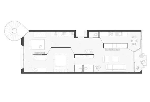 Empty room before virtual staging