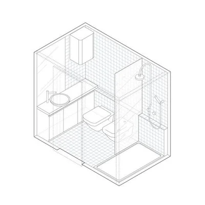 Empty bathroom before staging