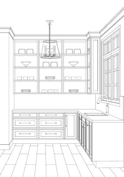 Empty kitchen before staging