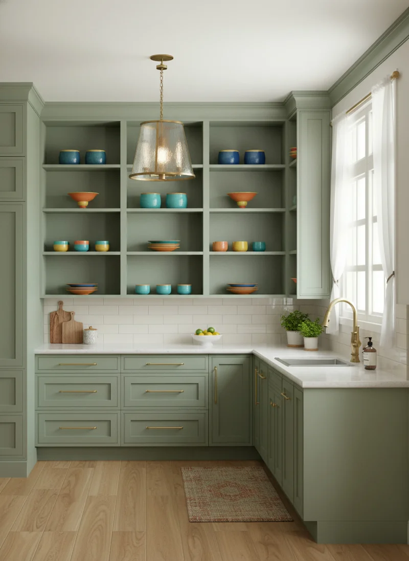 Trace on this line drawing of the kitchen corner and render it into a fully decorated realistic photo, apply real and prem...