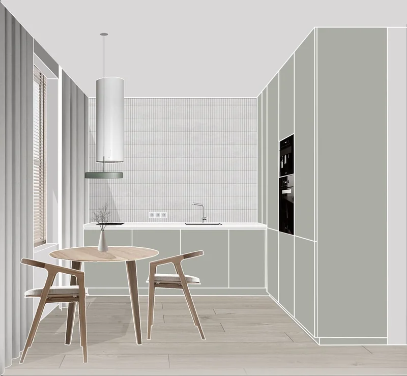 Empty room before virtual staging