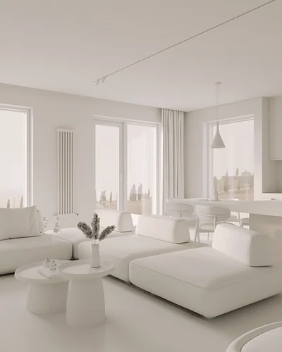 Empty living room before staging