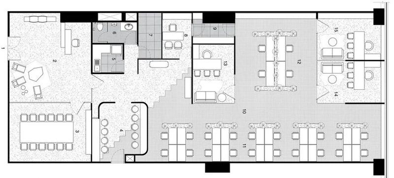 Empty office before staging