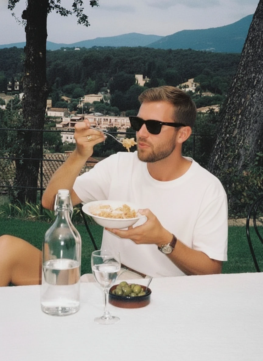 change the person in the photo with a man doing the same thing