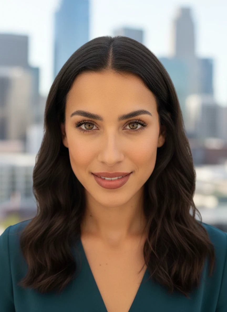 remove the background and apply a blurred city background, professional outdoor setting, bokeh effect, natural daylight, urban professional, adjust the lighting on the person as a natural room lighting setup accordingly, adjust the facial colour tone accordingly in the studio lighting setup. natural looking corporate headshot and improve the overall image clarity.