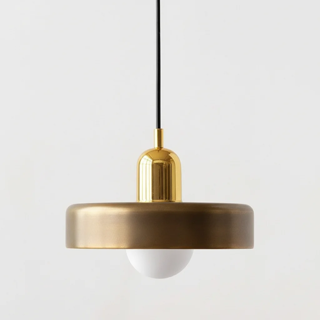 Brass lamp design with dual-tone finish - AI generated lighting design