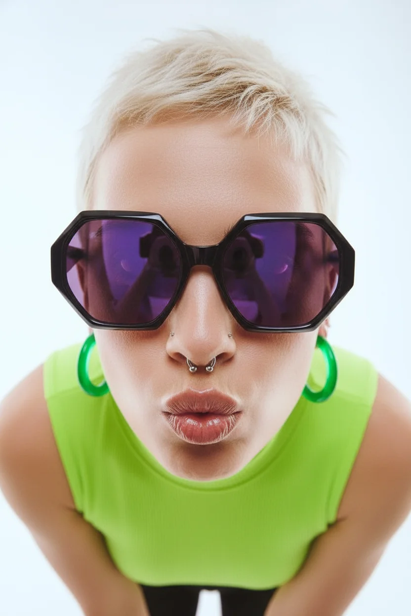 Creative portrait with artistic color grading - AI generated portrait photography